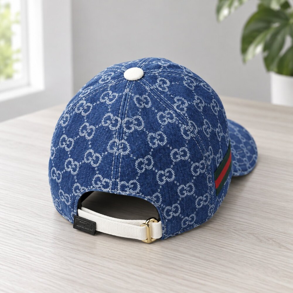 Gucci Blue GG Denim Baseball Cap - Picture 4 of 6